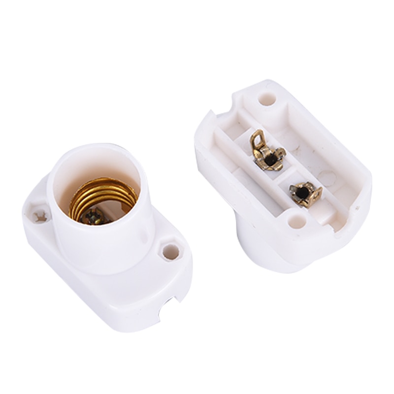 1pcs White Square Lamp Holder For E17 E14 LED Light Bulbs Aging-Test Light Base