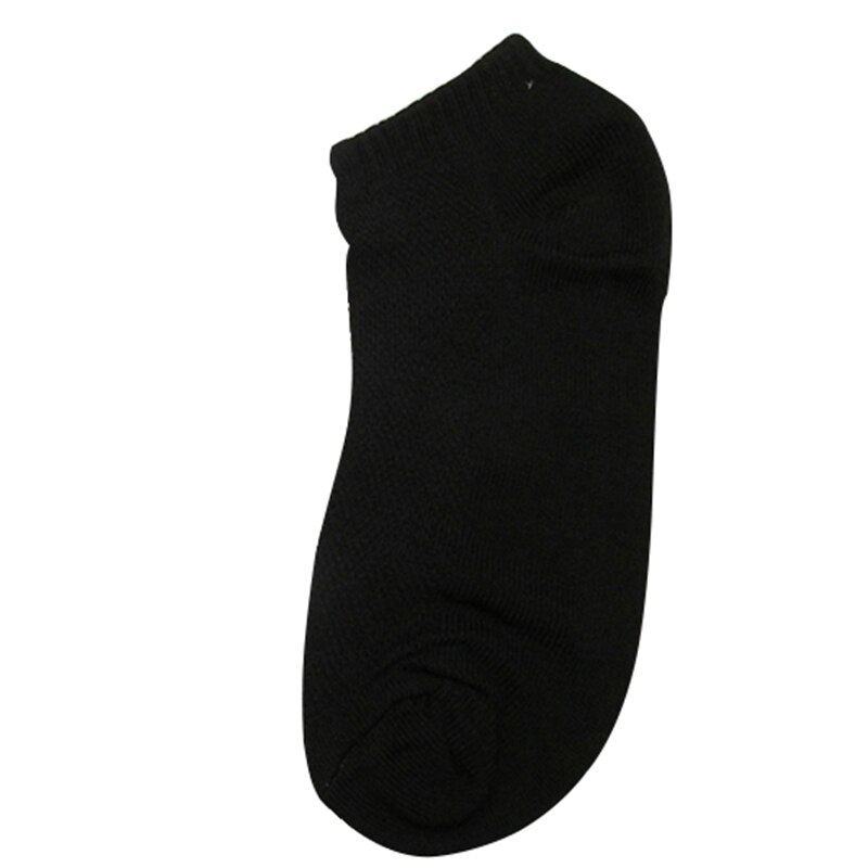 10Pcs=5Pairs Solid Mesh Men's Socks Invisible Ankle Socks Men Summer Breathable Thin Male Boat Socks: black