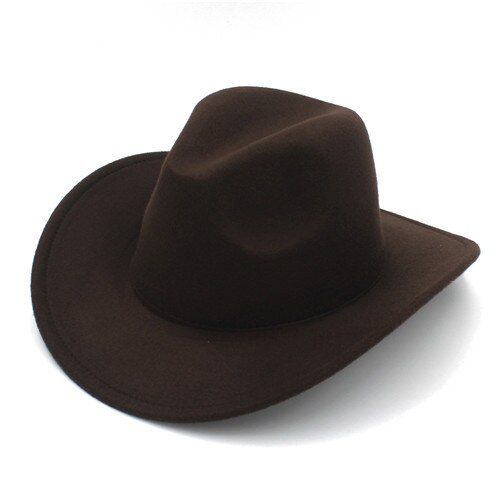 100%  uld vinter efterår børn følte western cowboy hat til pige dreng cowgirl cap jazz hat sol hat toca sombrero cap 12: Kaffe