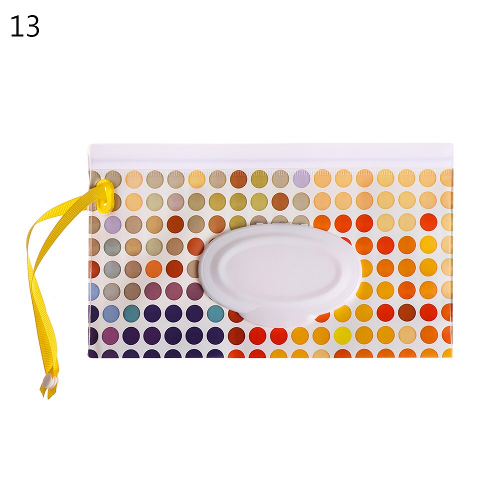 Portable Wet Wipes Bag Easy-carry Snap-strap Wipes Case Flip Cover Wet Wipes Container Stroller Self-sealing Cosmetic Pouch: 13