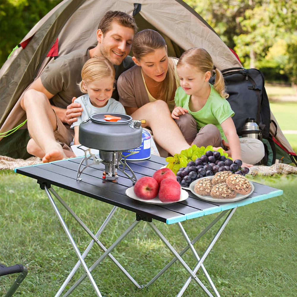 Portable Foldable Table Outdoor Camping Aluminum Table BBQ Picnic Hiking Desk Travel Fishing Folding Desk With Storage Bag