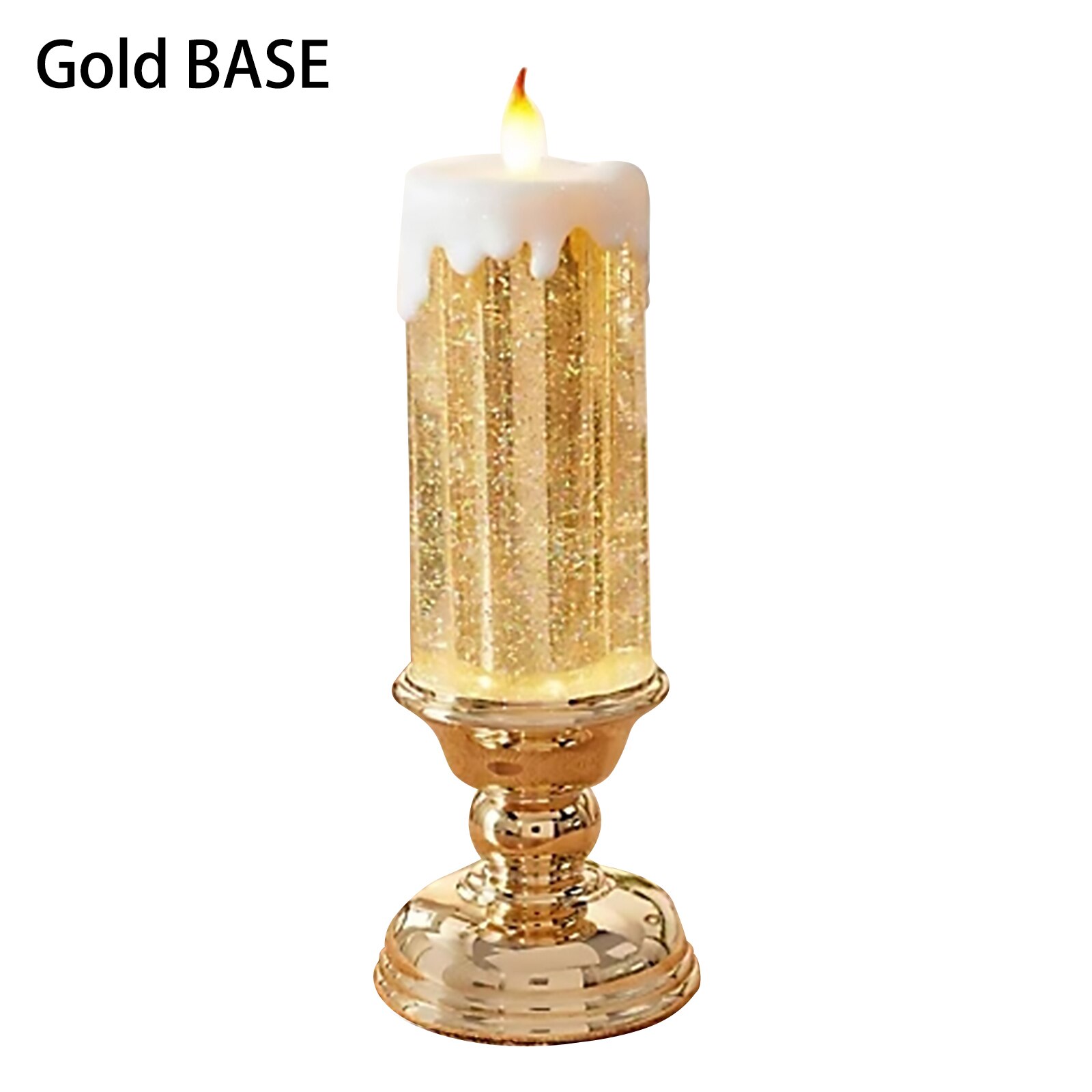 Rechargeable Colour Electronic LED Waterproof Candle With Glitter Colour Changing LED Water Candle Hogard: gold base