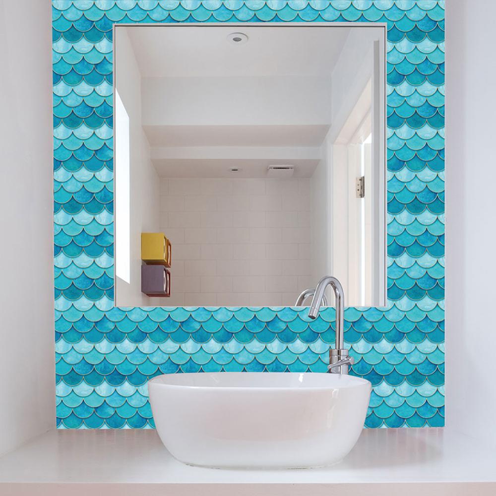 Imitación de cuero 3D flor en forma de pared azulejos adhesivos impermeable auto-adhesivo cocina baño Baño suelo calcomanías decoración del hogar