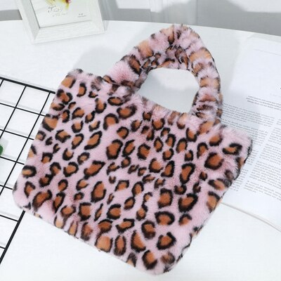 Nische Plüsch Tasche Weibliche Winter Flip Modische Leopard Messenger Frauen Schulter Tasche Mädchen Tote Tasche Pelzigen Flauschigen: Leopard C-S3
