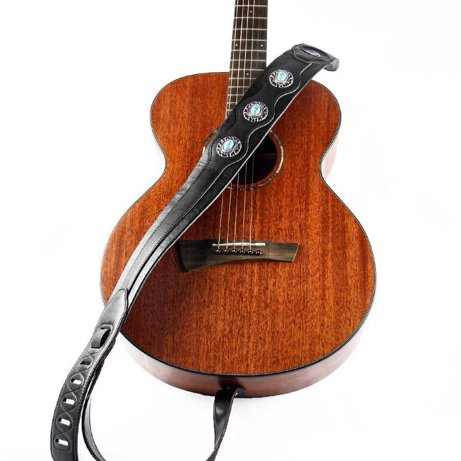 YUEKO Blauwe Diamant Gitaar Band Zacht Leer Akoestische Elektrische Basgitaar Band Breedte 6.5 cm Gitaar Accessoires