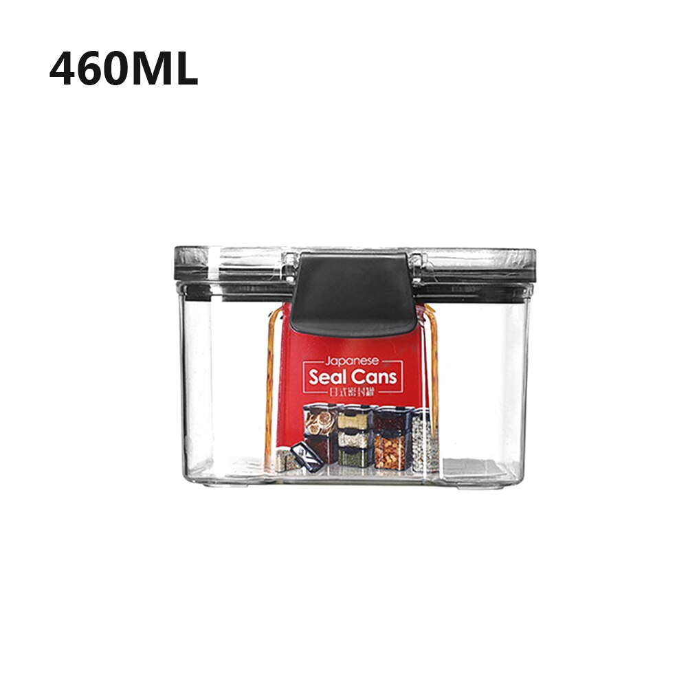 Box Multigrain Cereal Containers Airtight Pantry Pasta Kitchen With Lid Food Storage Container Plastic Transparent Sealed Cans: 460ml