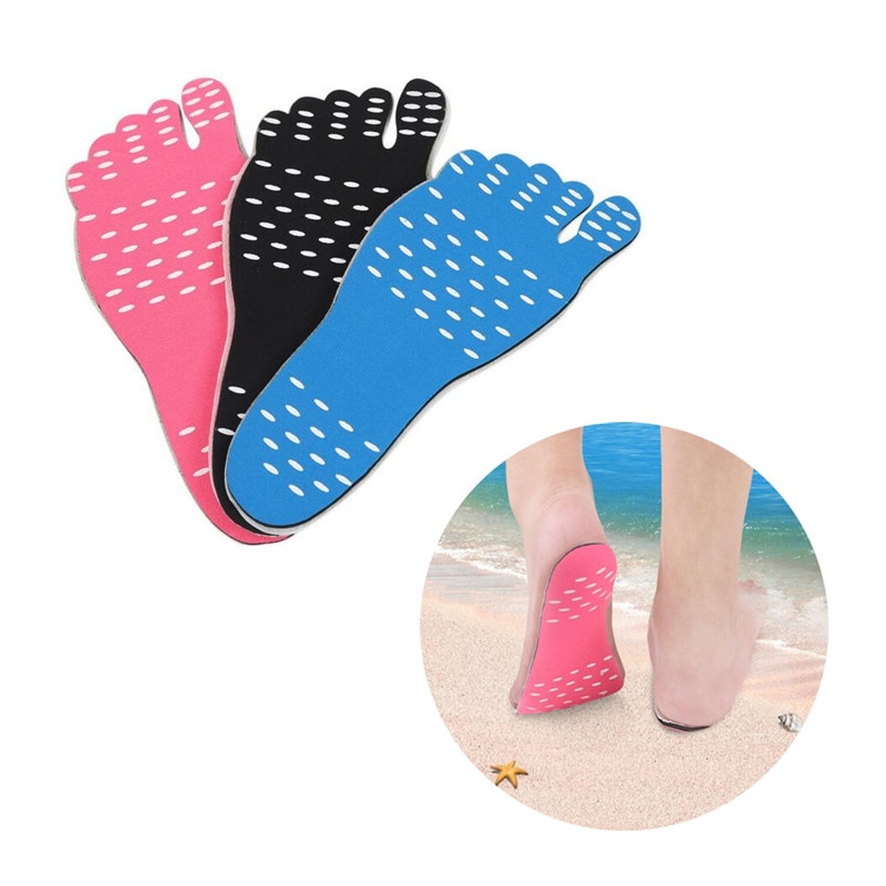 2 Pairs Adult Seaside Beach Feet Protective Soles Child Slip-proof Insulation stickers Invisible Beach insoles Foot Plantar Pads