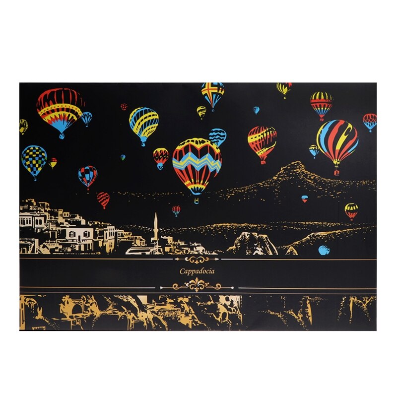 2 Sheets Scratch Pictures Paper 41x29cm Set Screen Postcard DIY: 10