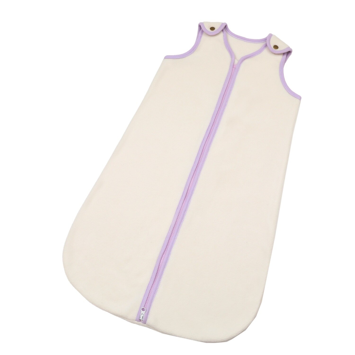 6-18m baby sovepose vinter baby unisex taske swzddle småbørn dreng lynlås sovesæk spædbørn kashmir sove tigge sovesække: Mælkelilla kant / 12m