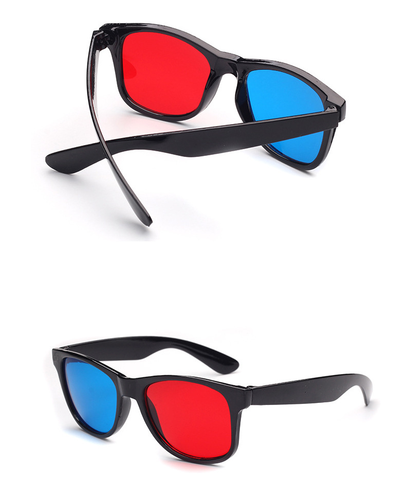 Red Blue 3D Glasses Black Frame For Dimensional Anaglyph TV Movie DVD Game vision/cinema