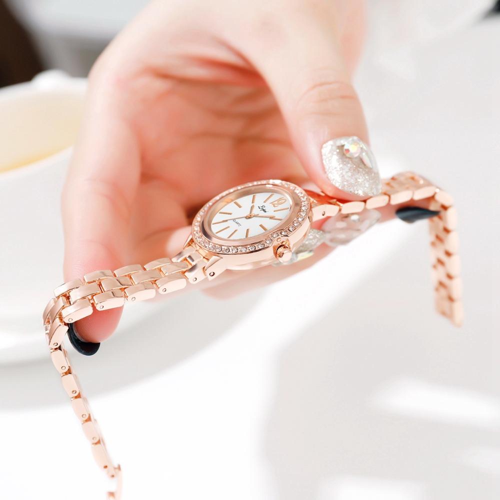 Lvpai Horloge Vrouwen Rose Gold Luxe Klok Vrouwen Armband Horloge Dames Luxe Rvs Vrouwen Klok