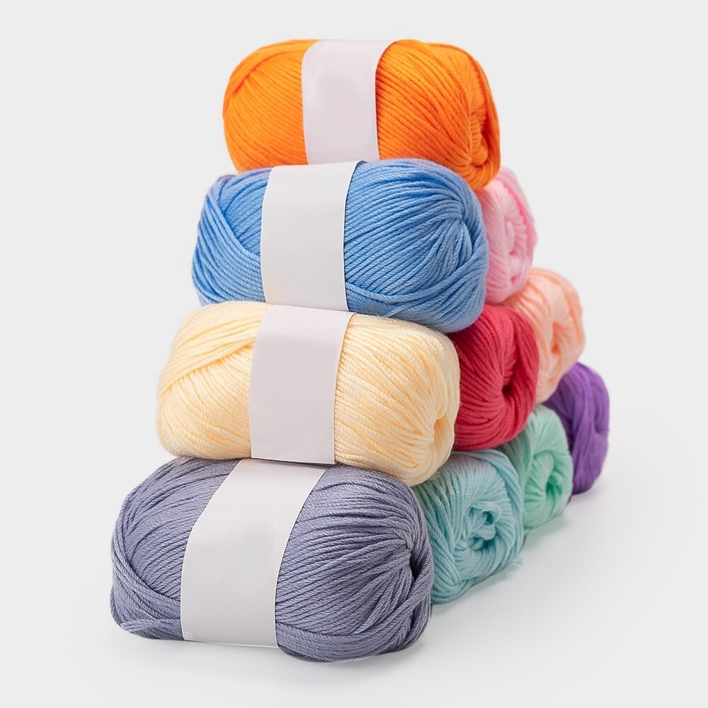 10pcs/box Colourful DIY Soft Milk Cotton Yarn Baby Wool Yarn for Knitting Children Hand Knitted Yarn Blanket Yarn Crochet