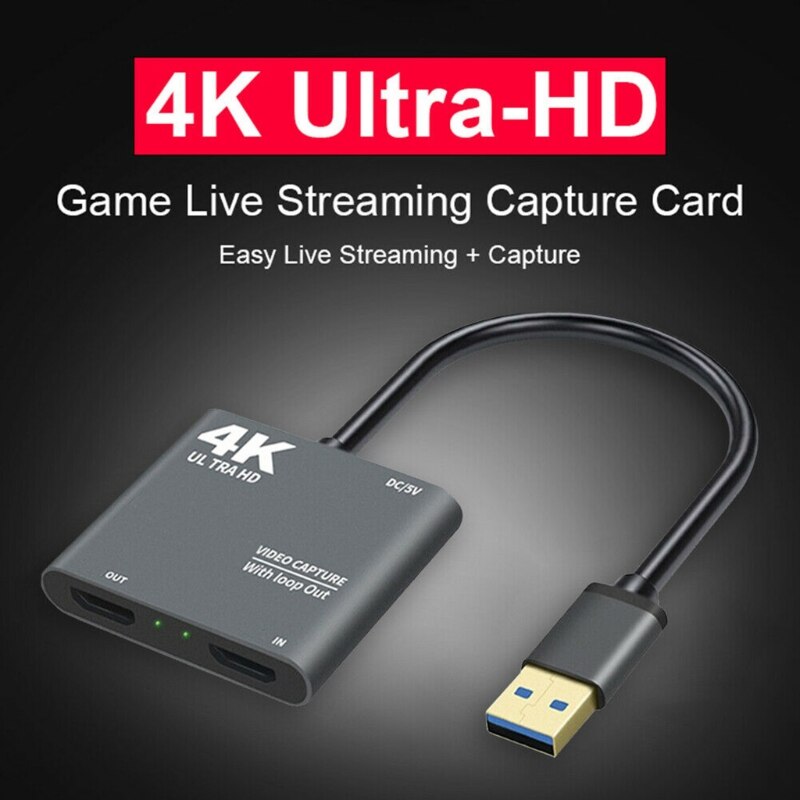 1080P 60fps Loop Out Broadcasting 4K HDMI-compatible USB3.0 Video Capture Card Conferencing Game
