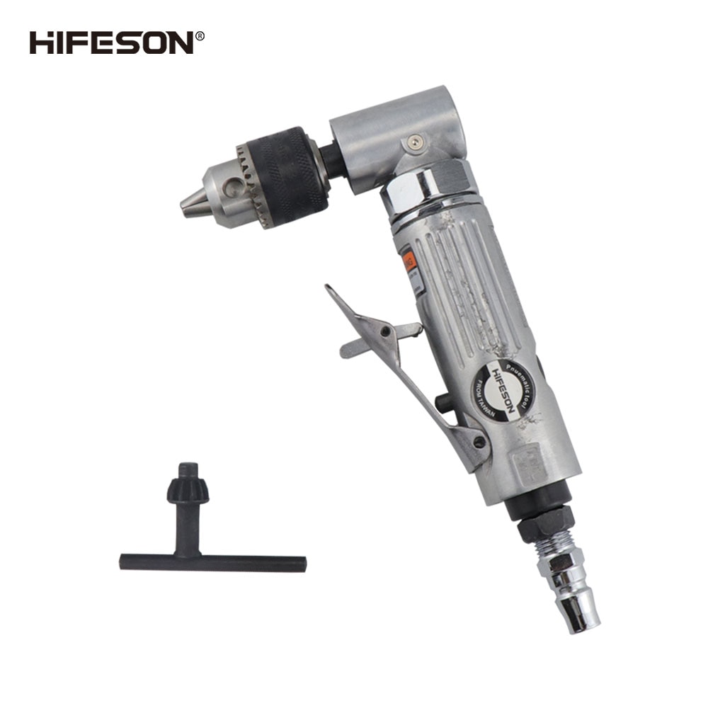 Elleboog Pneumatische Boor 1 / 4 "Vooruit En Achteruit Speed Reguleren Gear Roeren Boormachine Slijper 0.5-6.5Mm