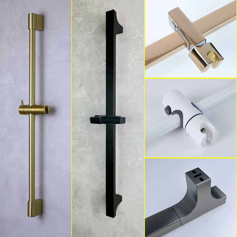 Shower Bar Angel Height Adjustable Sliding Hand Shower Bar Chrome Matt Black Stainless Steel 64cm Bathroom Fixtures