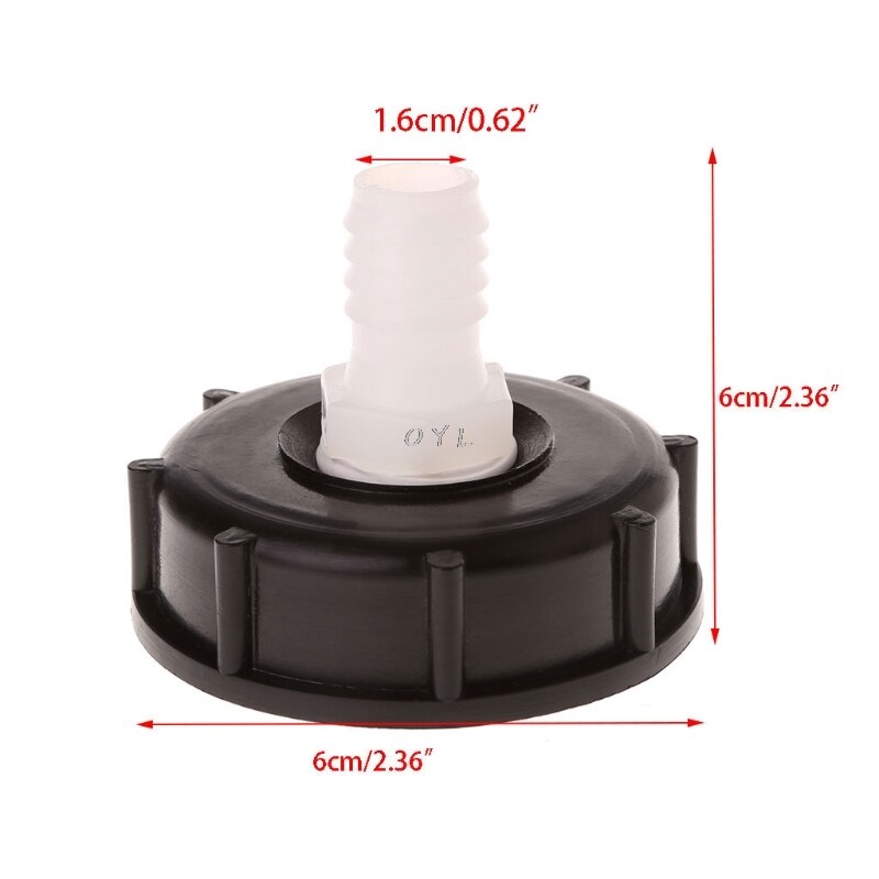 Hign ibc tote tank food grade drain adapter 2.36 "grov tråd  to 16mm slangkranventil