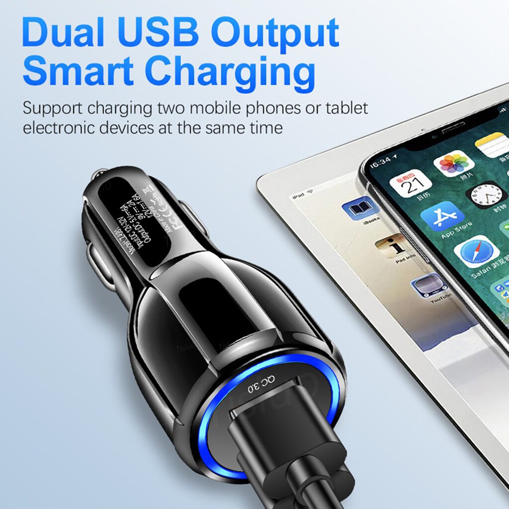 Universal Fast Dual USB Adapter Car Charger Motorcycle Phone Power Supply