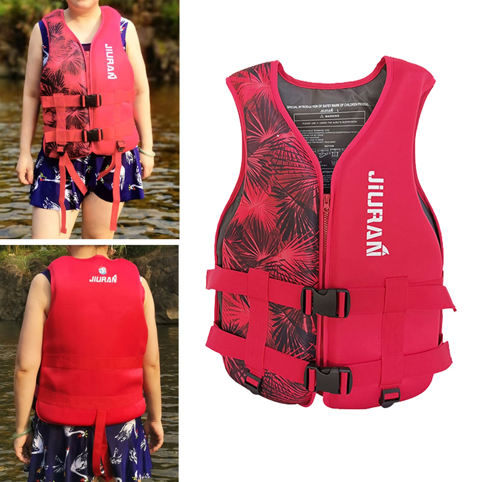 Adults Vest Kayak Buoyancy Aid Safe Sailing Watersport: Red S
