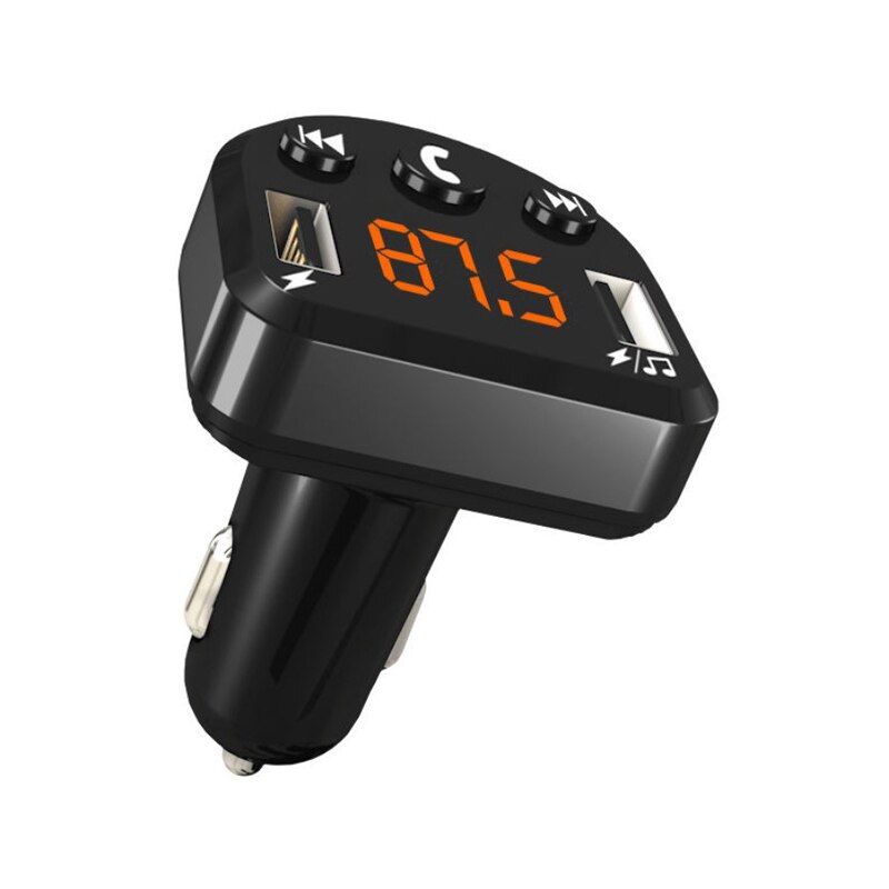 Ech 8 billader håndfri fm-avsender bluetooth bilsett lcd  mp3 spiller dobbel usb aux spiller biltelefonlader til iphone: misligholde tittel