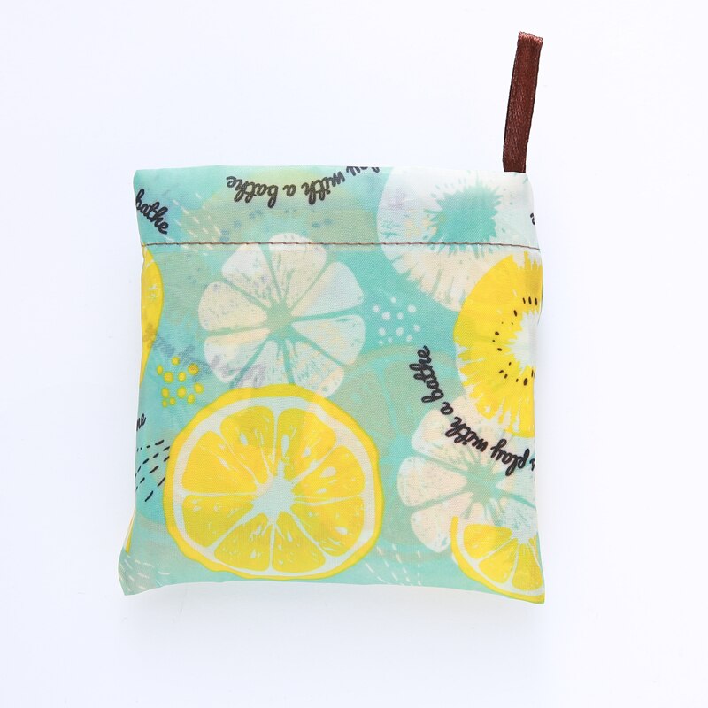 lemon Style Foldable handbags Need environment storage bags green shopping bag Tote polyester Folding pouch bag