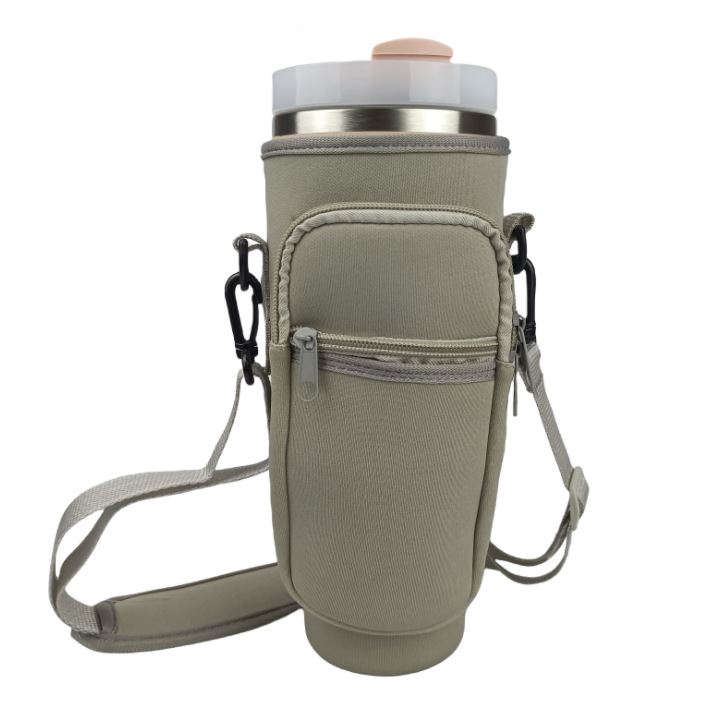 6 kleuren, 40 oz waterfles mok draagt bekerhouder met mobiele telefoonzakje.: Army Green