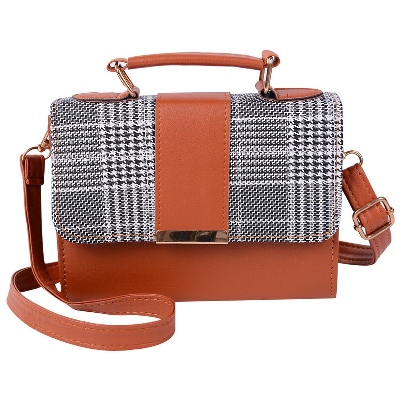 Kvinner pu lær skulder liten klaff crossbody håndvesker topp håndtak tote messenger bags på lager: 7