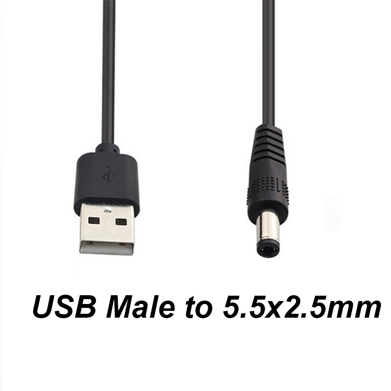 5V USB tipo A macho a DC Cable de cargador conector Jack Cable de extensión de fuente de alimentación 22AWG 3A: Verde / 1 metro