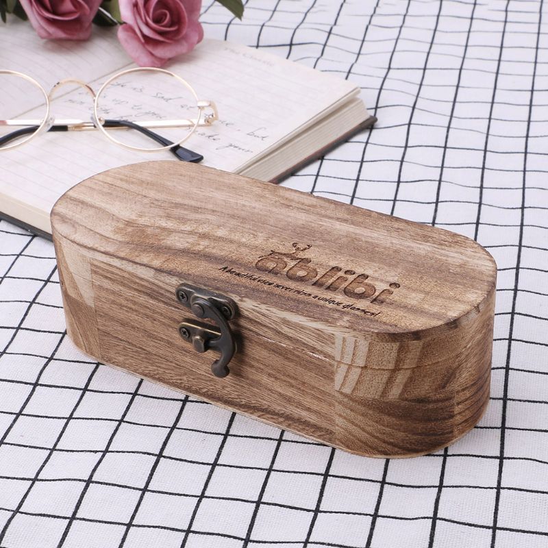 Leesbrillen doos zonnebril natuurlijk hout opvouwbaar handgemaakt opbergdoos harde beschermende vintage verpakking bril