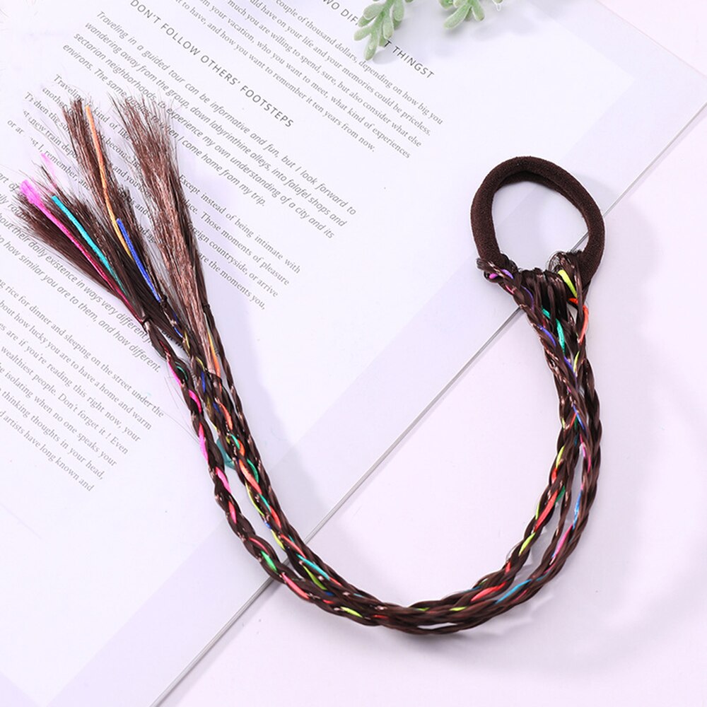 1pc børn paryk fletninger multi-farve mini klip børn elastikker hårbånd pige søde hår tilbehør koreansk stil hår reb: G