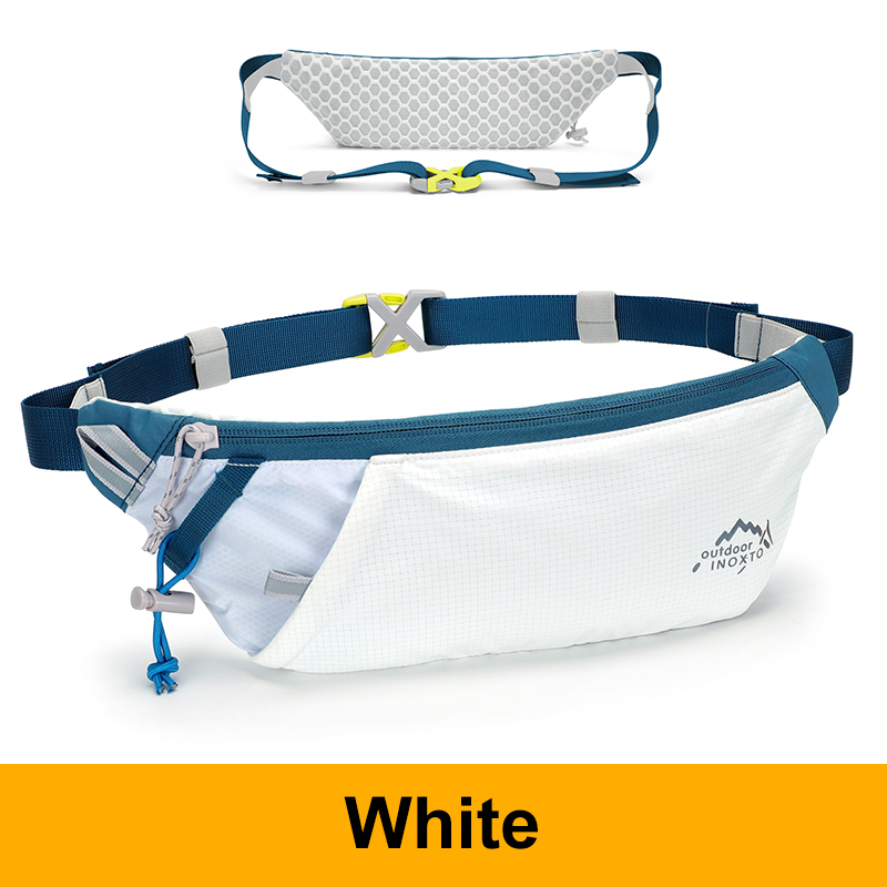 Running Bag Waist Bag 7.2 Inch Sports Phone Bag Men Women Waterproof Gym Bag Can Hold Water Cycling Phone Case Running Belt: white color