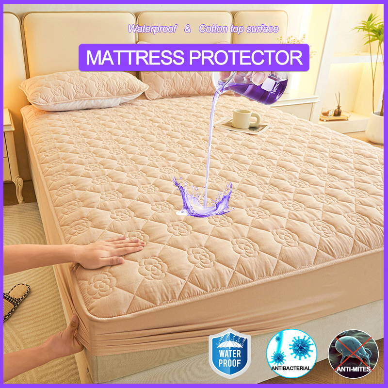 Waterproof Mattress Cover - Anti-Mite & Antibacterial Breathable Hypoallergenic Mattress Protector Luxury Comfort Noiseless