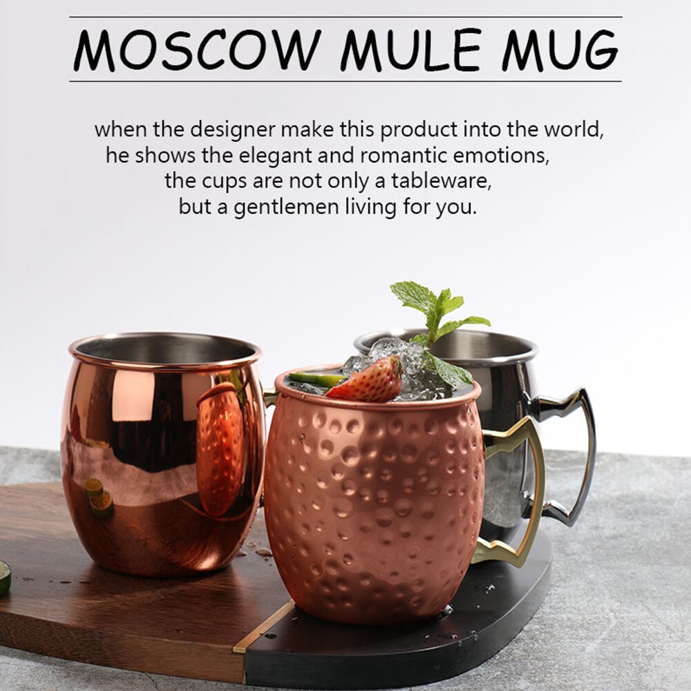 530ml 18 Ounces Hammered Copper Plated Moscow Mule Mug Beer Cup Coffee Cup Mug Copper Plated canecas mugs travel mug