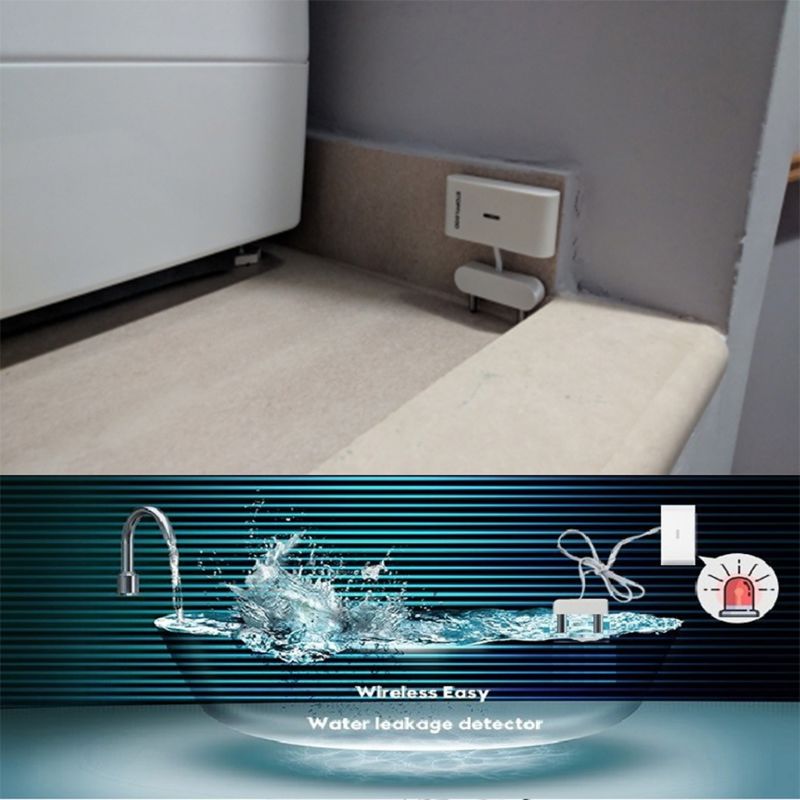 1 set wasserleckagesensor-kit, 433 mhz intelligenter drahtloser wasserleckagedetektor-alarmsensor für heimalarmsysteme