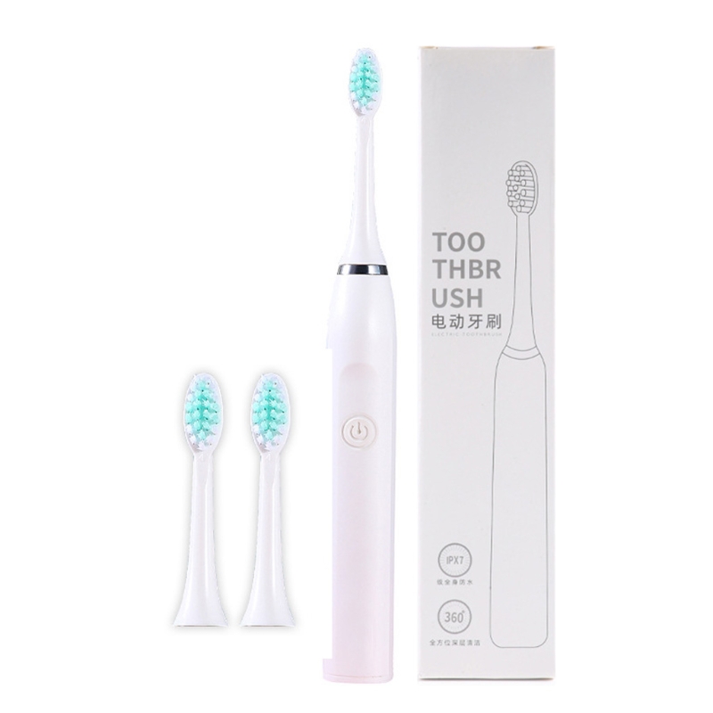 Ultrasonic Electric Toothbrush, 5 Modes, AA Battery Powered Toothbrush, 3 Brush Heads 19800 Vibrations Per: WHITE