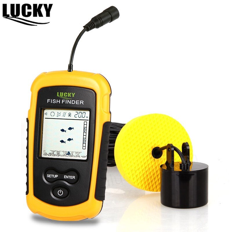 Ecoscandaglio Portatile LUCKY FF1108-1CT Con Trasduttore, Profondit&agrave; 100m, Schermo A Colori