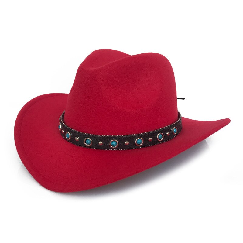 Summer Men Cowboy Hat Women Retro Vintage Turquoise Leather Strap Cowboy Cowgirl Caps Western Summer Sun Hat B87: 2
