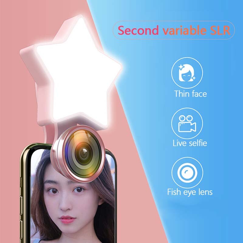 Mobiele Telefoon Led Selfie Ring Licht Draagbare Fotografie Clip Licht Schoonheid Vullen Lamp Voor Mobiele Telefoon Camera Oplaadbare