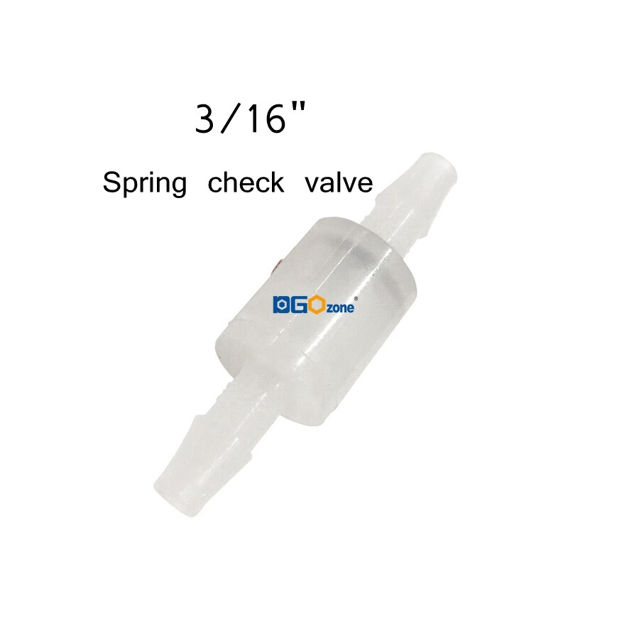 PVDF plastic check valve non return valves 3/16" to 3/8" DGOzone: KH-CSP1