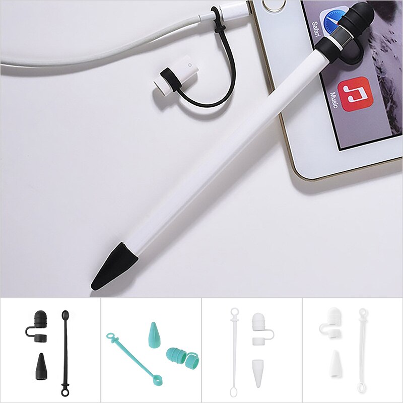 3 In 1 Silicone Replacement Tip Case Nib Protective Cover Skin For Apple Pencil 1st 2nd Touchscreen Stylus Pen Case