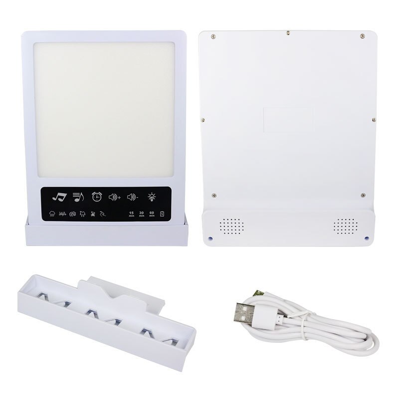 Ljusterapilampa, ledsen terapi ljusbord glad ljus led ljusterapilampa sömnhjälpmedelsmaskin dimmer anti-trötthetslampa tidsinställd