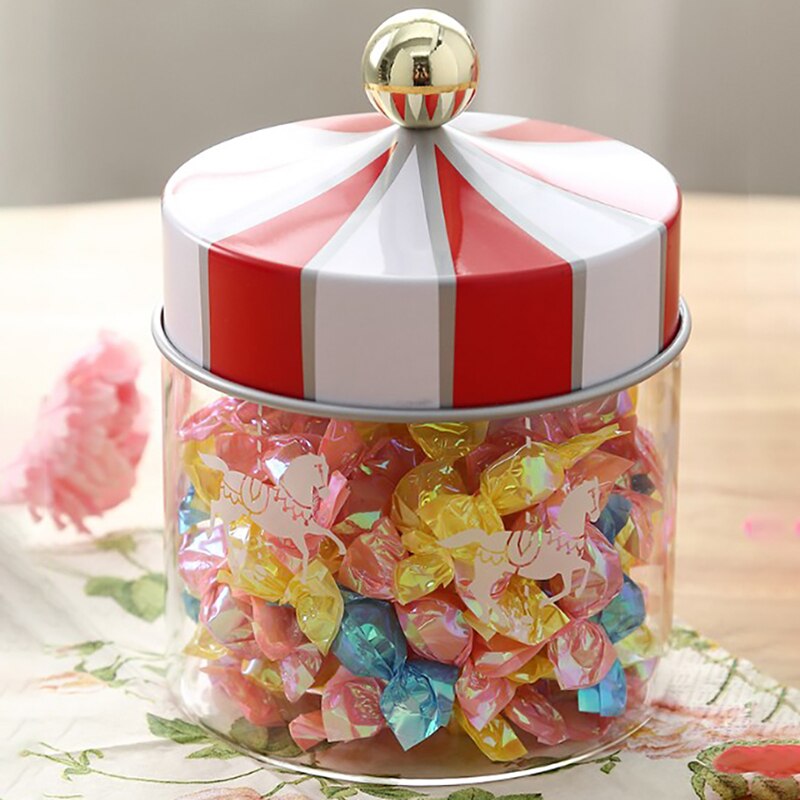 Frascos de vidrio transparente para almacenamiento de latas selladas, caja sellada con carrusel, a prueba de humedad, para dulces, galletas y café, 1300/980/630ML