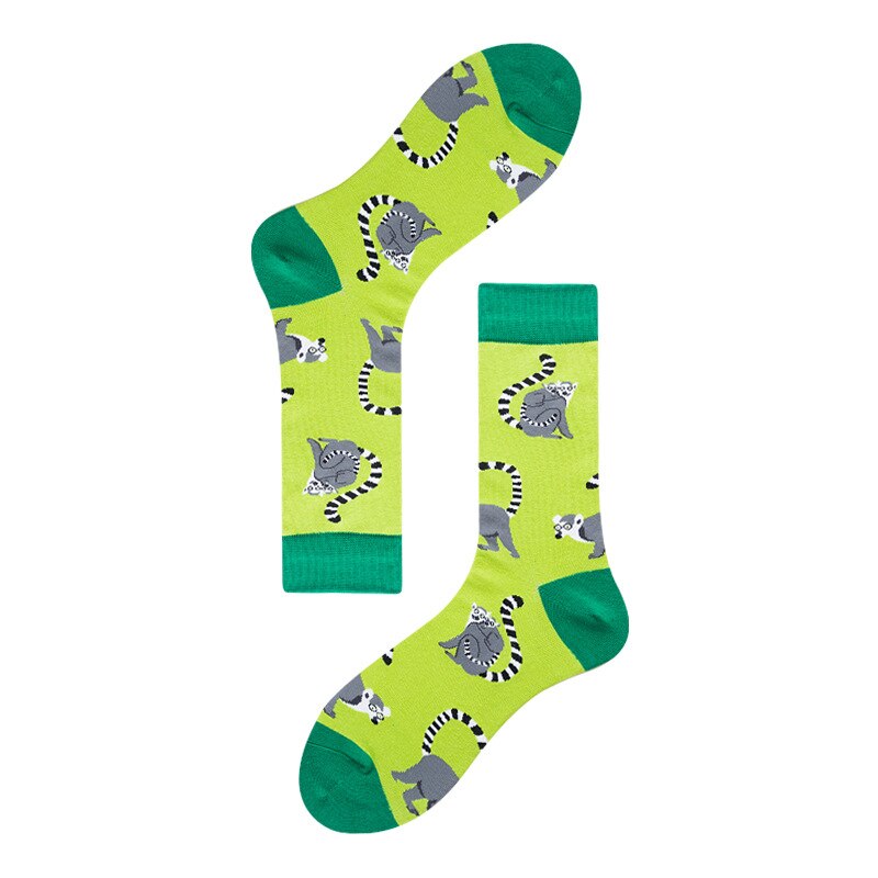 #39 heren gitaar beer wasbeer alpaca lama alpaco's dinosaurus gans maïs happy crew sok nieuwigheid grappig dier casual sok voor heren: 8