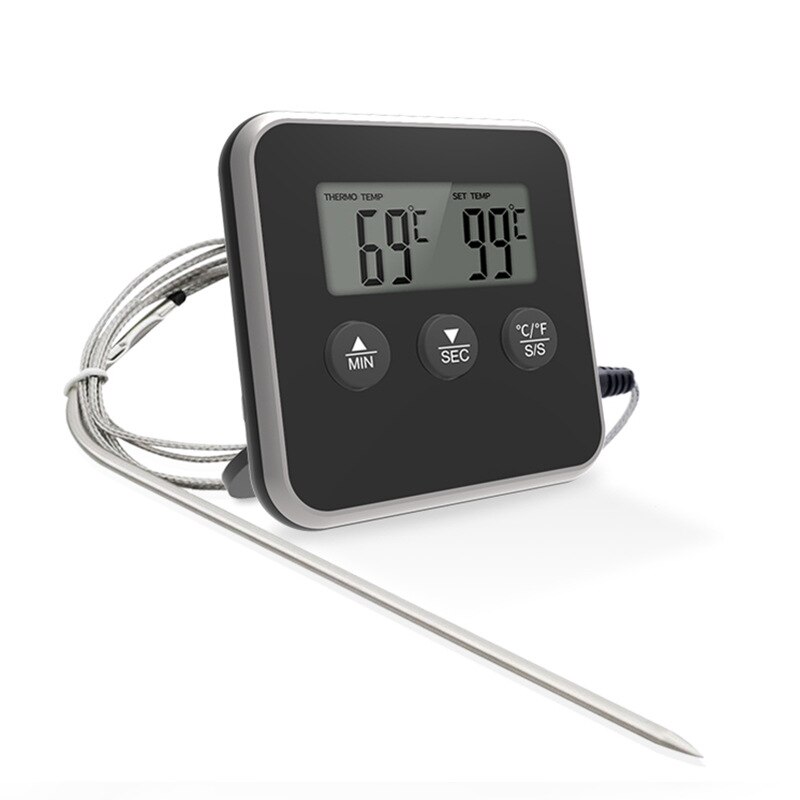 Electronic Digital LCD Food Thermometer Probe BBQ Meat Water Oil Cooking Temperature Alarm Cooking Timer Kitchen Tool: 1