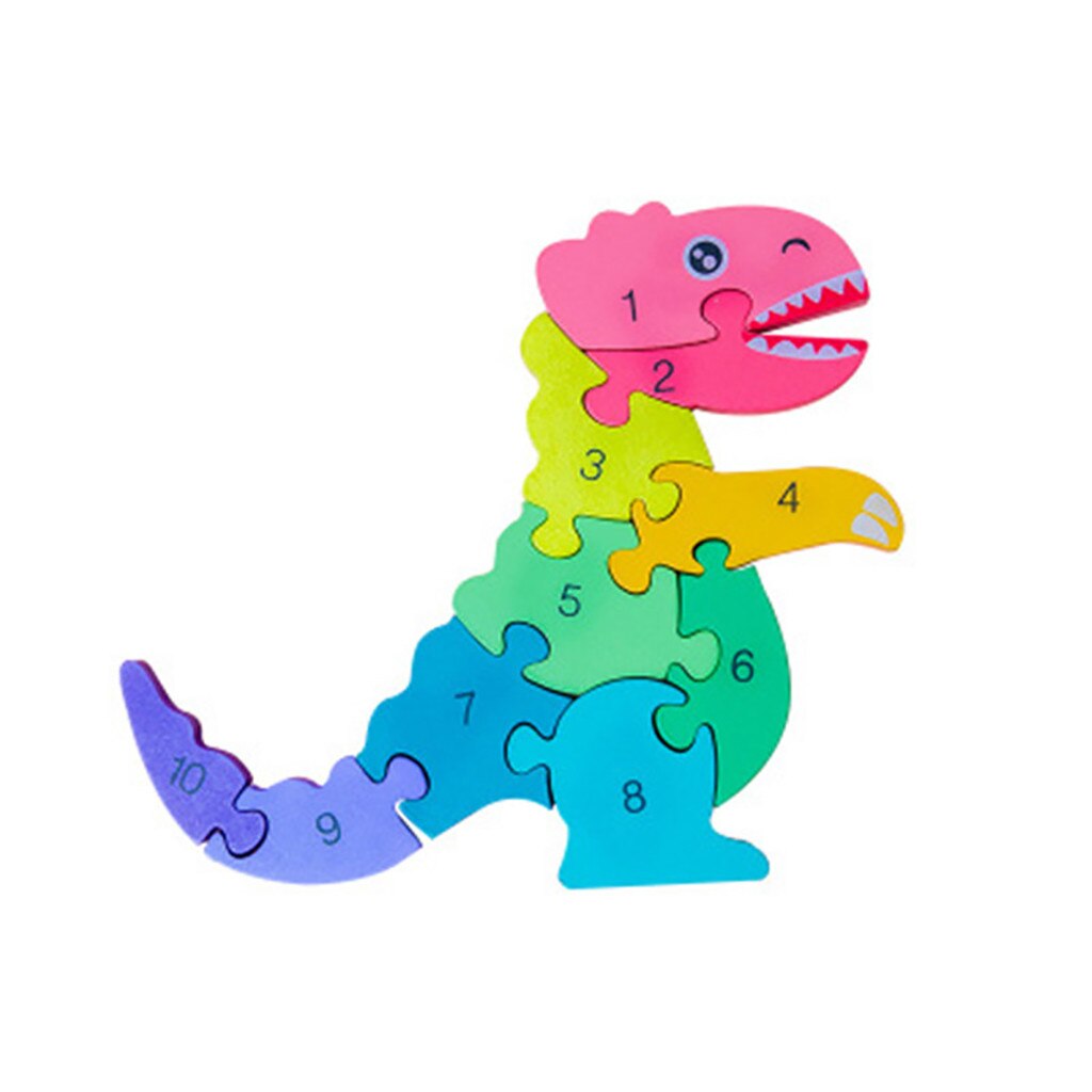 Magnetische Puzzel Kinderen Voorschoolse Educatief Digitale Dinosaurus Puzzel Houten Dier Vroege Educatief Speelgoed Puzzel