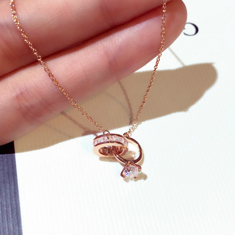 Najwyższa jakość połysk diament kobiety naszyjnik AAA cyrkonia urok delikatny kryształ górski choker Colar codzienna biżuteria akcesoria wisiorek