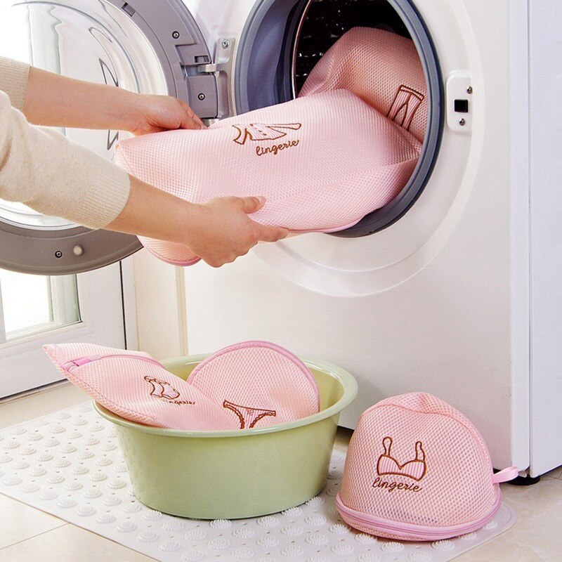 Lynlås vaskepose tøj vaskepose bh sokker undertøj taske vaskemaskine container beskytter multisize hjemmelagring