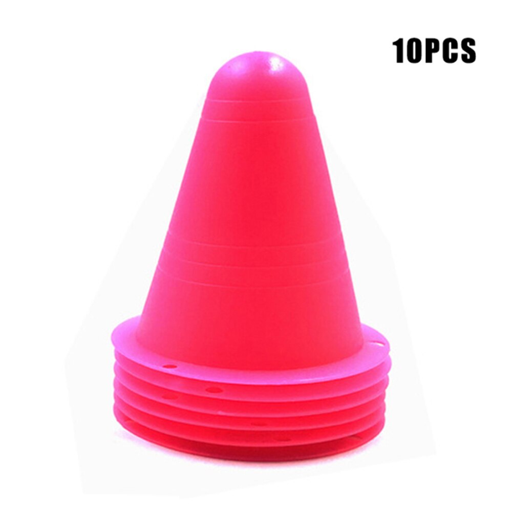 10 teile/los Kunststoff skaten Marker Zapfen FußBall Rollen Sport Ausbildung Slalom Rolle Ausrügestochen Schlittschuh Haufen Kennzeichnung Tasse: Rosa