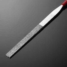 2pcs 140mm Red Plastic Handle Metal Stone Grinding Flat Diamond Needle File For Polishing Metal Glass Hand Tools