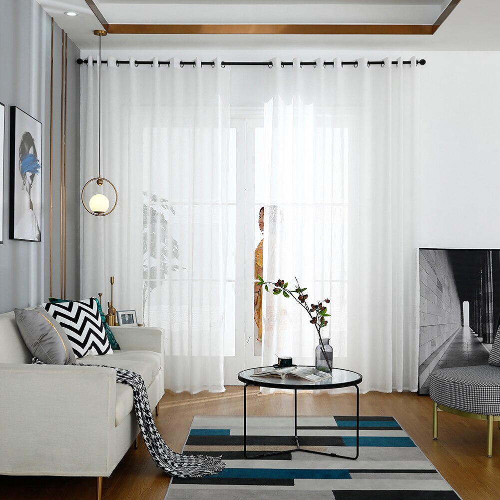 1pcs Modern Windows Tulle Curtains Simple Translucent Screening Yarn Drapes Panel Sheer for Living Room Bedroom Bathroom
