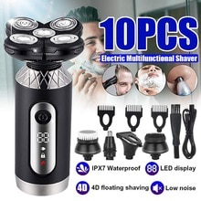 4D Electric Shaver LED Display Men's Beard Trimmer USB Rechargeable 5 Heads Bald Head Shaver Hair Clipper Shaving Machine